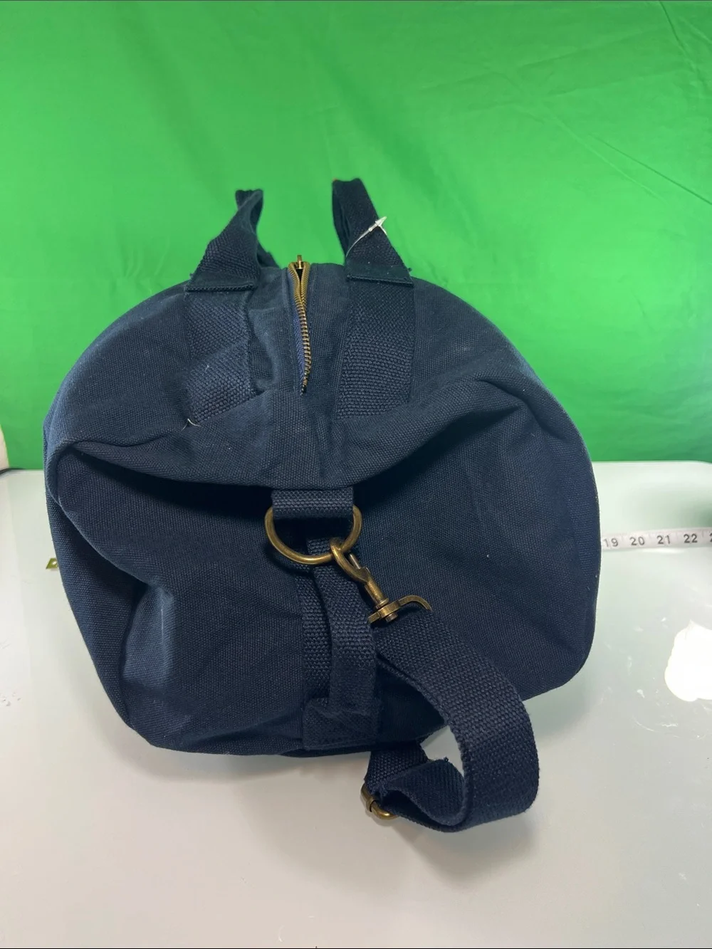 Bear Republic Navy Canvas Duffel Bag with Bear Graphic